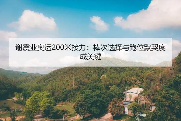 谢震业奥运200米接力：棒次选择与跑位默契度成关键
